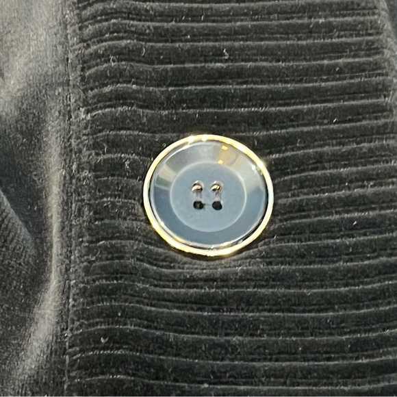 Jones New York Black Velvet Velour Large Button Tracksuit Women Size Medium - Picture 6 of 16